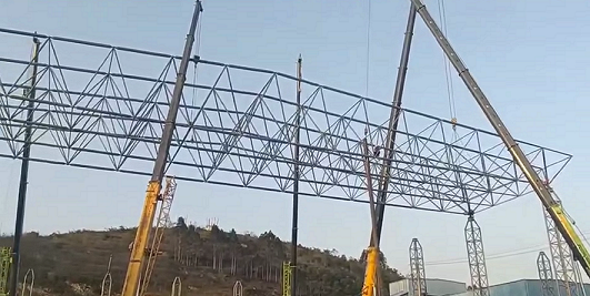 贵州黔西南州兴义市神峰矿业朝阳煤矿林朋煤场封闭结构顺利起步